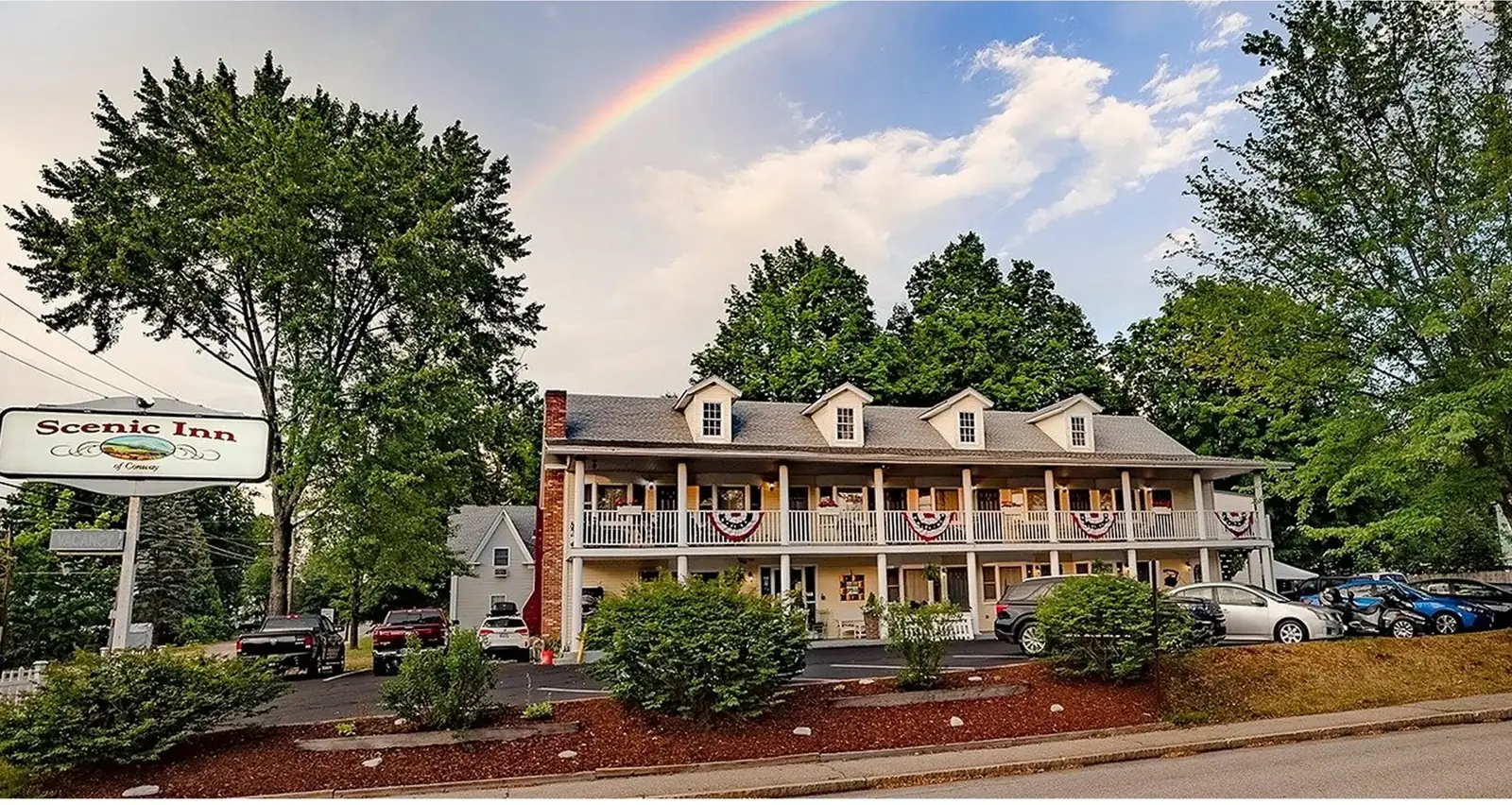 Scenic Inn, the two-story inn on Wilder Street in Conway Village, New Hampshire